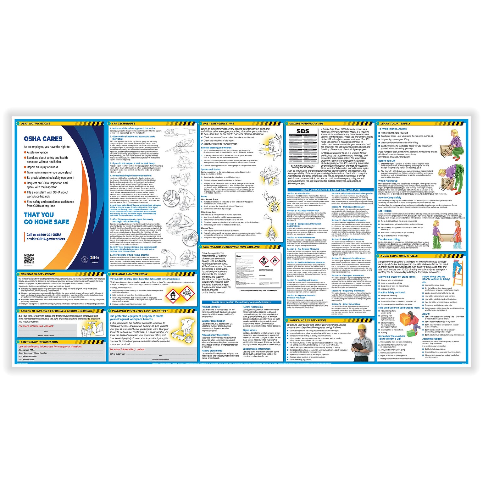 ComplyRight OSHA All-in-One-Safety Poster with GHS Updates, 24 x 44 (W0430)