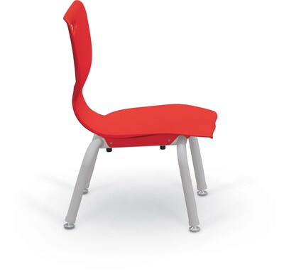 MooreCo 10" Hierarchy Student Chair with 4 Legs, Red/Platinum Base (703673561853)