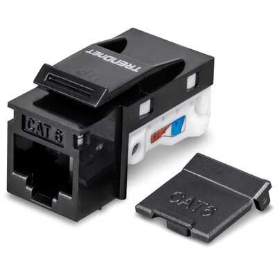TRENDnet Cat6 Keystone Jack, Black, 25/Pack (TC-K25C6BK)