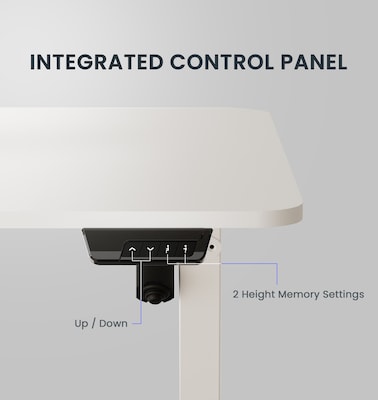 FlexiSpot EC2 40"W Electric Rectangular Adjustable Standing Desk, White (EC2W-4024W)