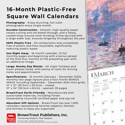 2025 BrownTrout Impressionists 12" x 12" Monthly Wall Calendar (9781975474942)