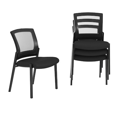 Flash Furniture Hercules Stackable Side Chairs, Black, 4/Pk (4HL0010W1BK)