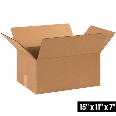 15 x 11 x 7 Shipping Boxes, 32 ECT, 25/Bundle (15117)
