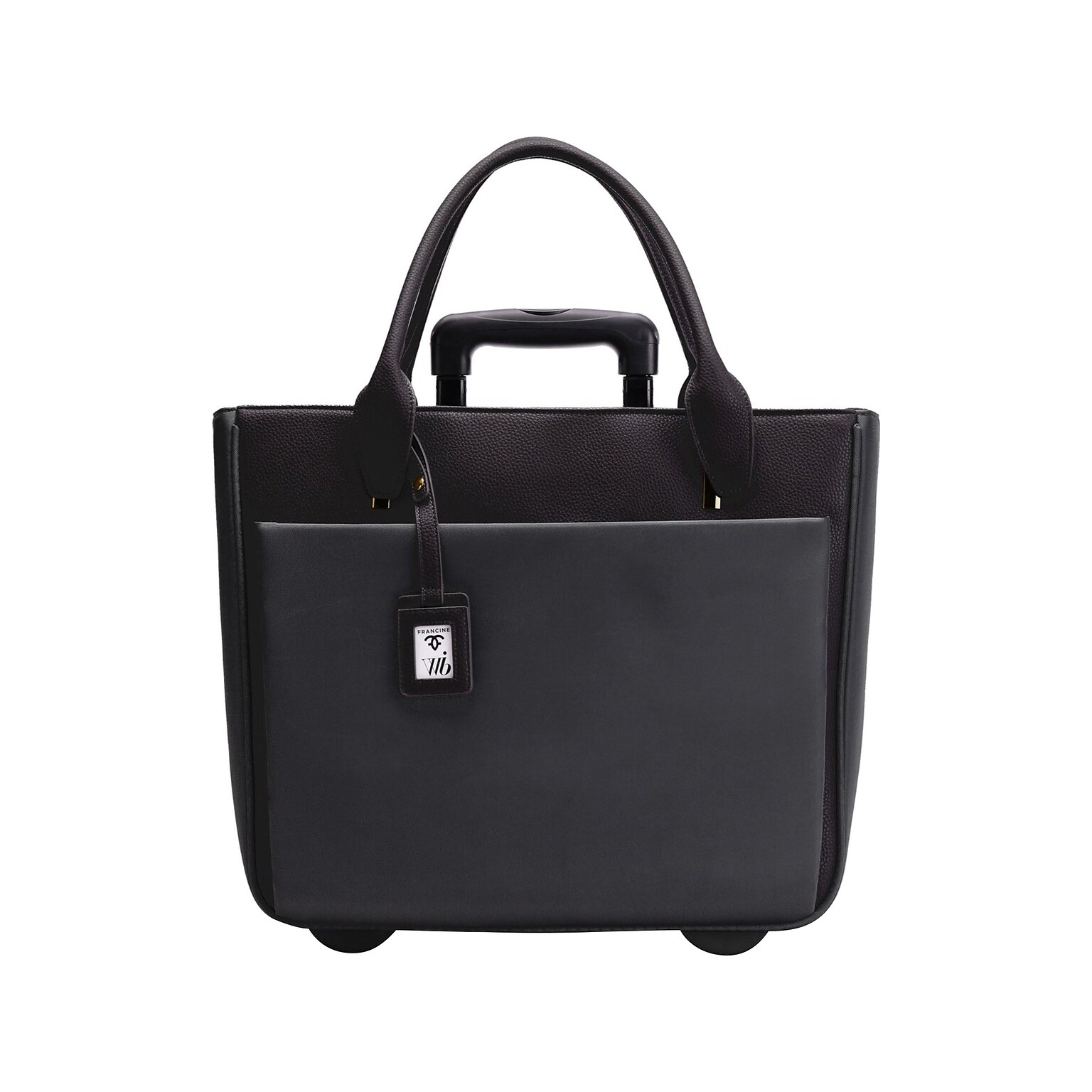Francine Collection Florence Faux Leather Tote Bag, Black (FLORLRT-01)