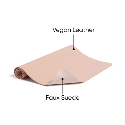 Smead Small Vegan Leather Anti-Slip Desk Pad, 23.6" x 13.7", Light Pink (SMD64839)