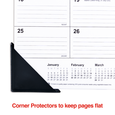 2026 Staples 18" x 11" Monthly Desk Pad Calendar, White/Black (ST17392-26)