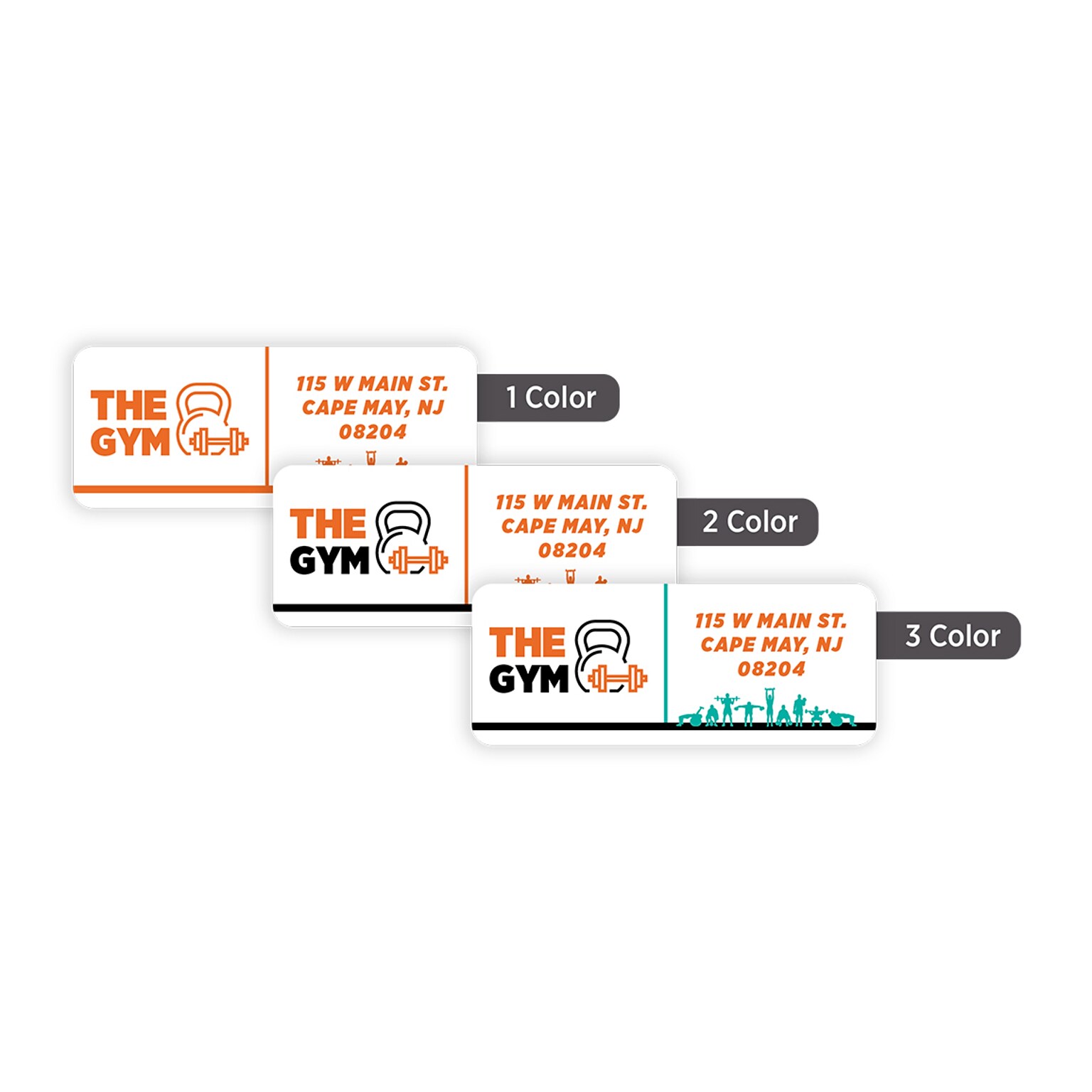 Custom Print Advertising Label, 1 x 2-1/2 Rectangle, 1 Standard Color, 1-Sided, 250 Labels/Roll