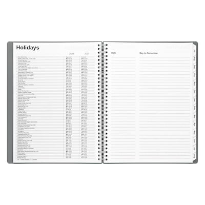 2026–2027 Staples 8.5" x 11" Academic Weekly and Monthly Planner, Gray (ST63502-27)