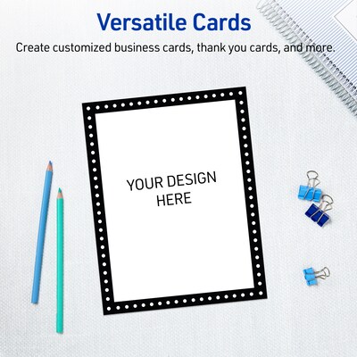 Avery Black and White Polka Dots Matte Blank Card, White, 20/Pack (S00-DKY)