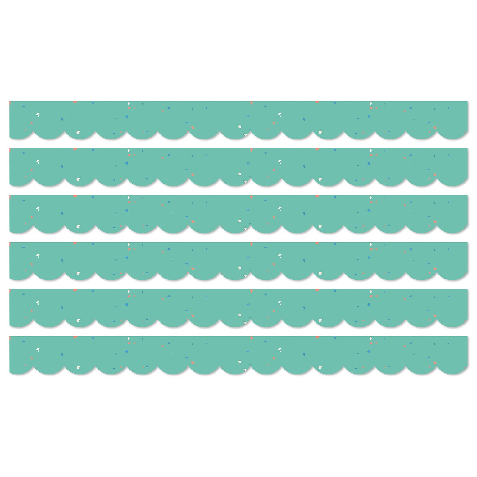 Carson Dellosa Education We Belong Scalloped Borders Per Bundle, 3x 3, Speckled Teal, 6/Bundle (CD-108494-6)