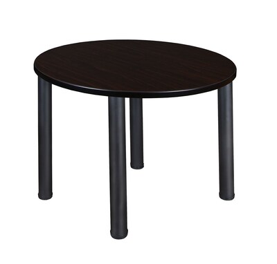 Regency Kee Breakroom Table, 36W, Mocha Walnut/Black (TB36RNDMWBPBK)