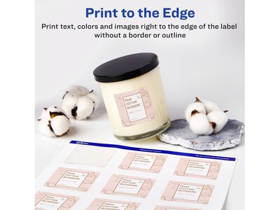 Avery Waterproof Laser/Pigment-Inkjet Square Labels, 2" x 2", Glossy White, 96 Labels/Pack (64510)