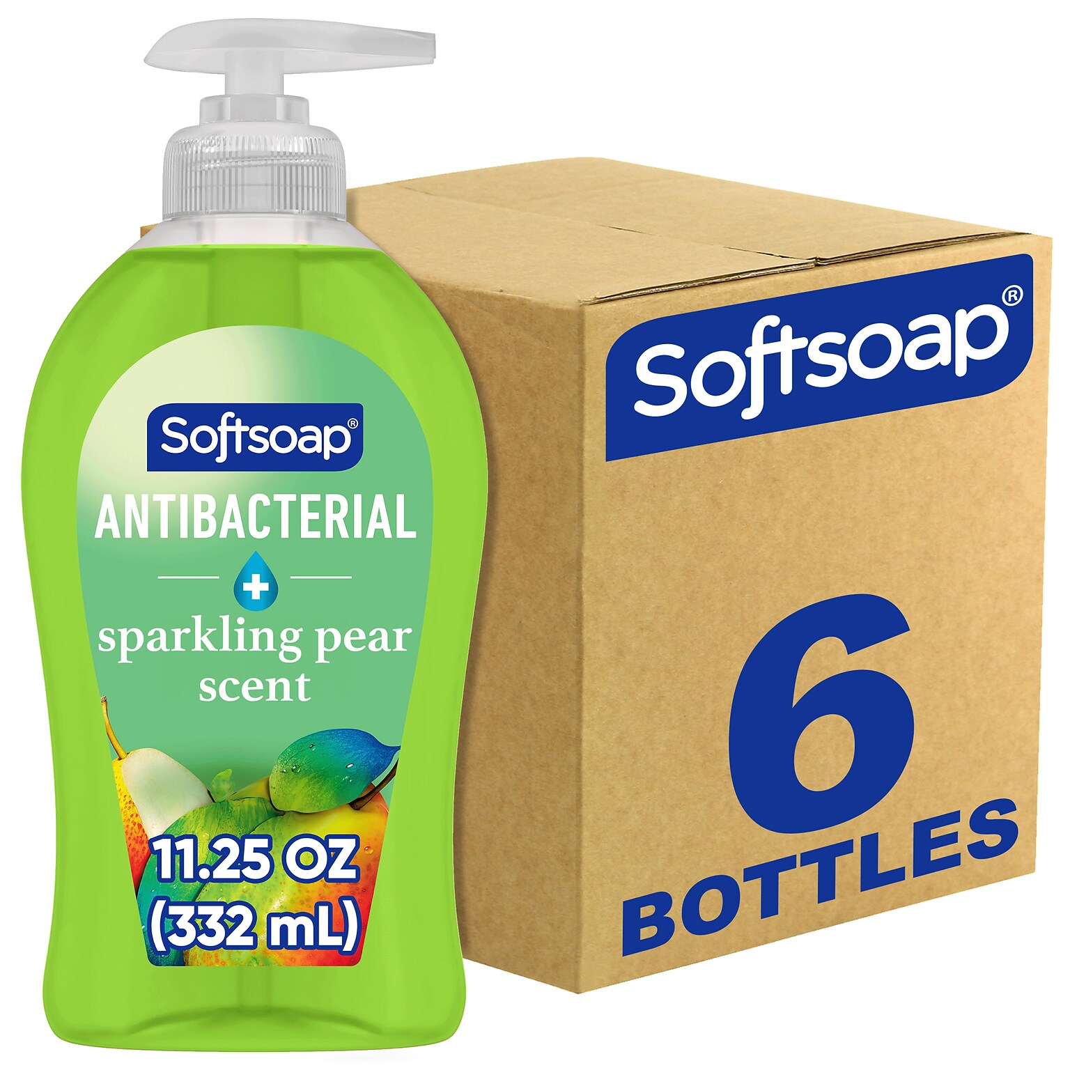 Softsoap Antibacterial Liquid Hand Soap, Sparkling Pear Scent, 6/Carton (US07326ACT)