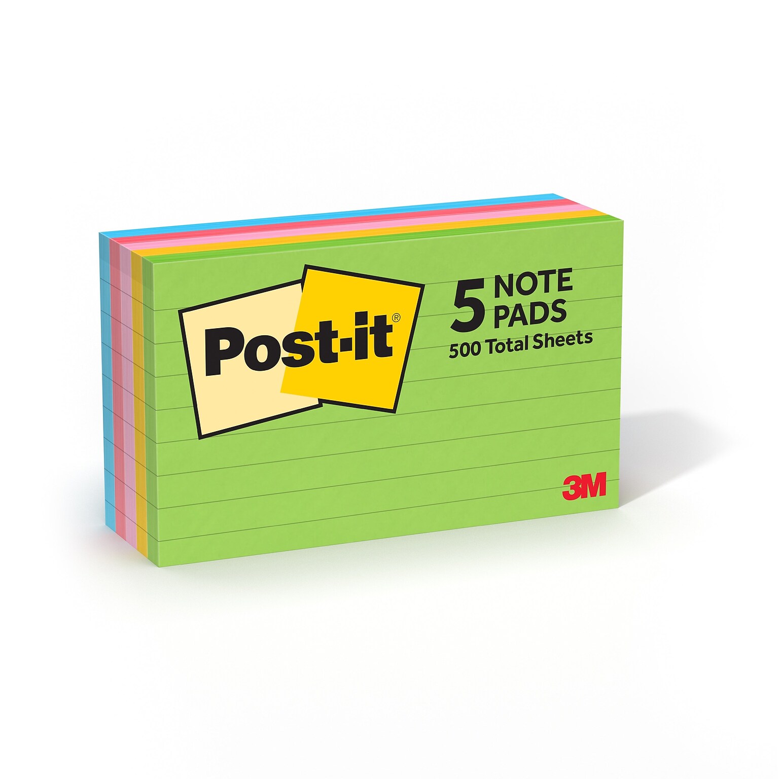 Post-it Notes, 3 x 5, Floral Fantasy Collection, Lined, 100 Sheet/Pad, 5 Pads/Pack (635-5AU)