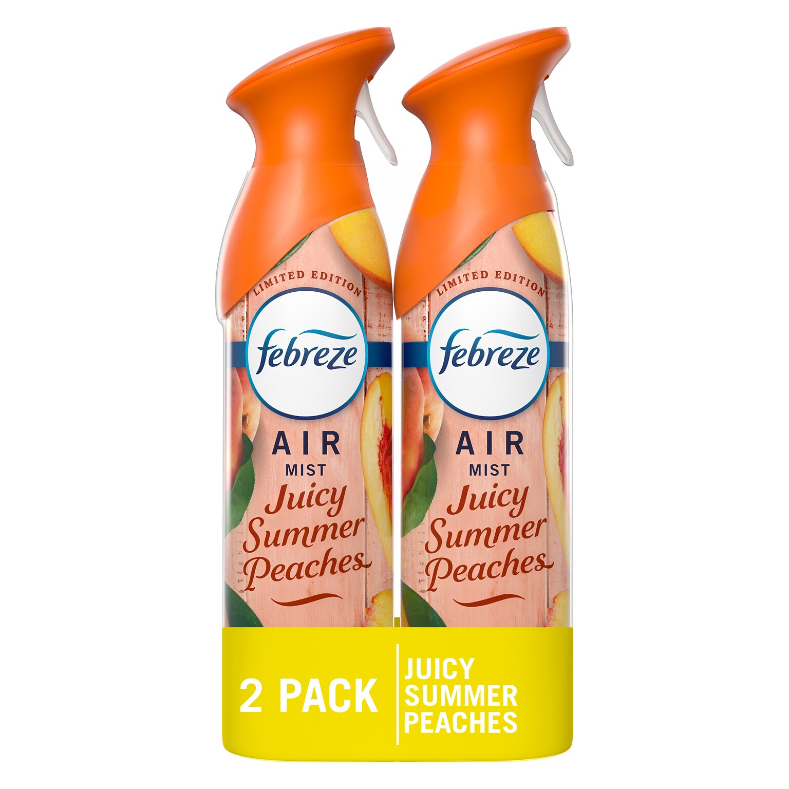 Febreze Air Mist Air Freshener Spray, Juicy Summer Peaches Scent, 8.1 oz., 2/Pack (11573)