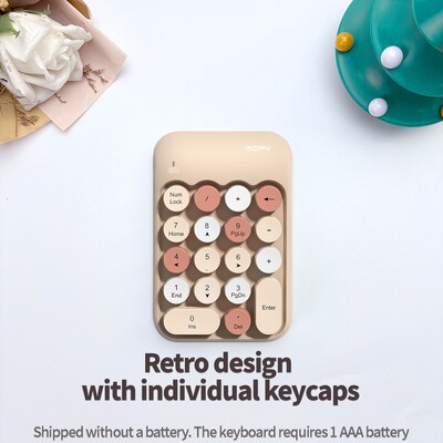 SaharaCase Retro Wireless Numeric Keypad, Sand Beige (KB44)