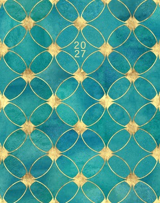 2027 Willow Creek Royal Trellis 7.5 x 9.5 Monthly Desk Calendar, Assorted Colors (67413)