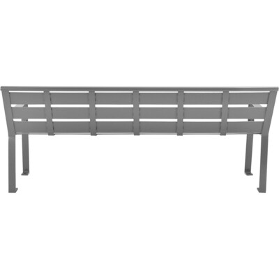 Global Industrial 6' Outdoor Horizontal Steel Slat Park Bench w/ Back, Gray (436975GY)