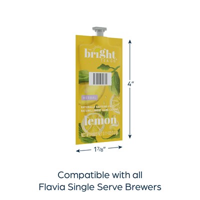 The Bright Tea Co. Lemon Herbal Tea, Flavia Freshpacks, 100/Carton (B502)
