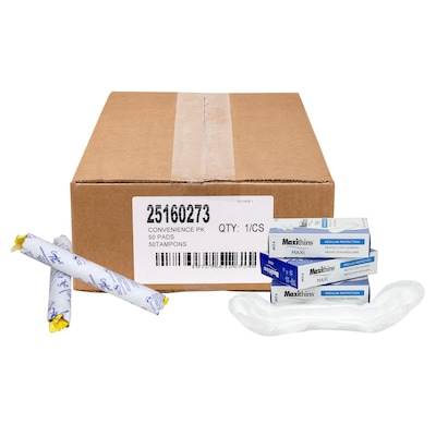 Maxithins Regular Absorbency Tampons and Pads, Cardboard Applicator, 100 Pieces/Box (25160273)