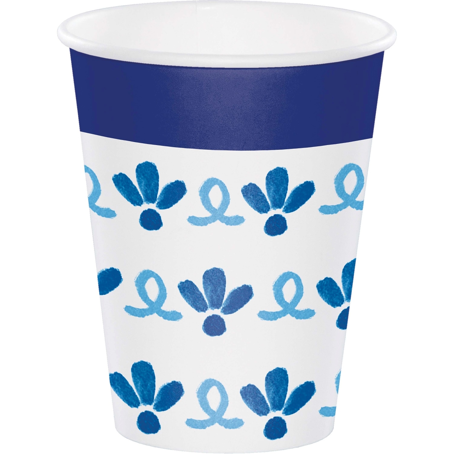 Creative Converting Blue Willow Party Paper Cups, Blue/White, 32/Pack (DTC365103CUP)