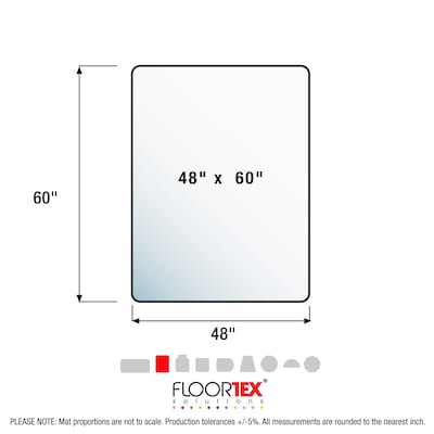 Floortex Valuemat Plus Hard Floor Chair Mat, 48" x 60", Clear Polycarbonate (FR1215015ER)