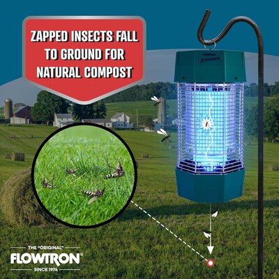 Flowtron Electric Indoor/Outdoor Bug Zapper, 2 Acres Coverage, 120W UV Light with Dual Lure Method (FLWMC9000)