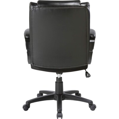 Lorell Bonded Leather Swivel Executive Chair, Black (LLR81801)