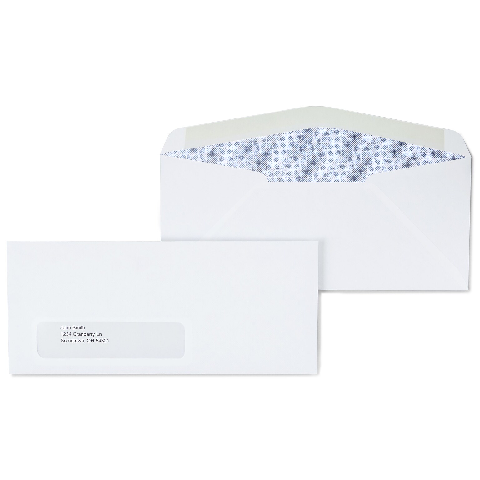 Staples Security Tinted #10 Window Envelopes, 4 1/8 x 9 1/2, White Wove, 500/Box (ST50152-CC)