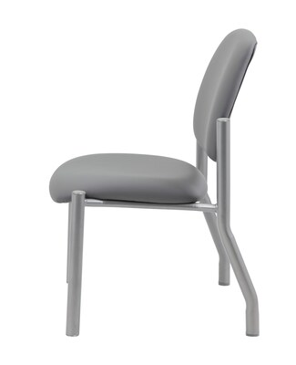 Boss Office Products Bariatric Armless Vinyl Guest Chair, 300 lb. Capacity, Grey (B9595AM-GY)