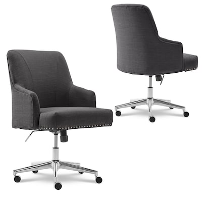 Serta Style Leighton Fabric Swivel Home Office Chair, Graphite (47925B)