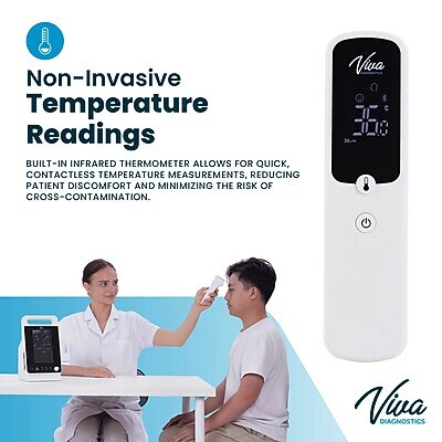 Viva Comfort Health Monitoring Device Omni Spot Vital Sign Monitor with Thermometer, White (ADI913-M-1-MK)