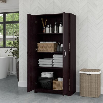 Bush Furniture Cabot 61"H Tall Storage Cabinet with Doors, Espresso Oak (WC31899)