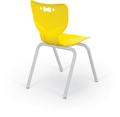 MooreCo 18 Hierarchy Student Chair with 4 Legs, Yellow/Platinum Base (703673561983)