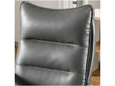 La-Z-Boy Jenkins Ergonomic Bonded Leather Executive Big & Tall Chair, 400 lb. Capacity, Gray (60075-GRY)
