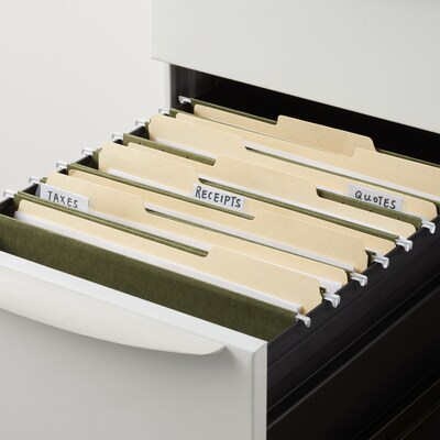 Staples Heavy Duty Box-Bottom Hanging File Folders, 2" Expansion, 1/5-Cut Tab, Letter Size, Green, 25/Box (ST117515)