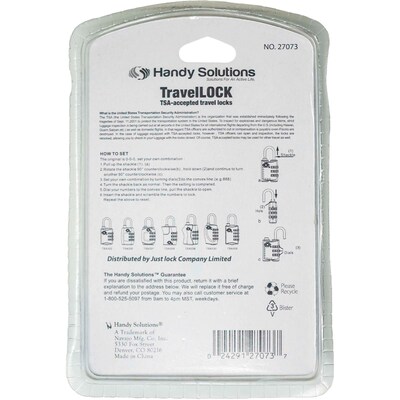 Handy Solutions TSA Approved Travel Lock, 12 Locks/Box, 6 Boxes/Carton