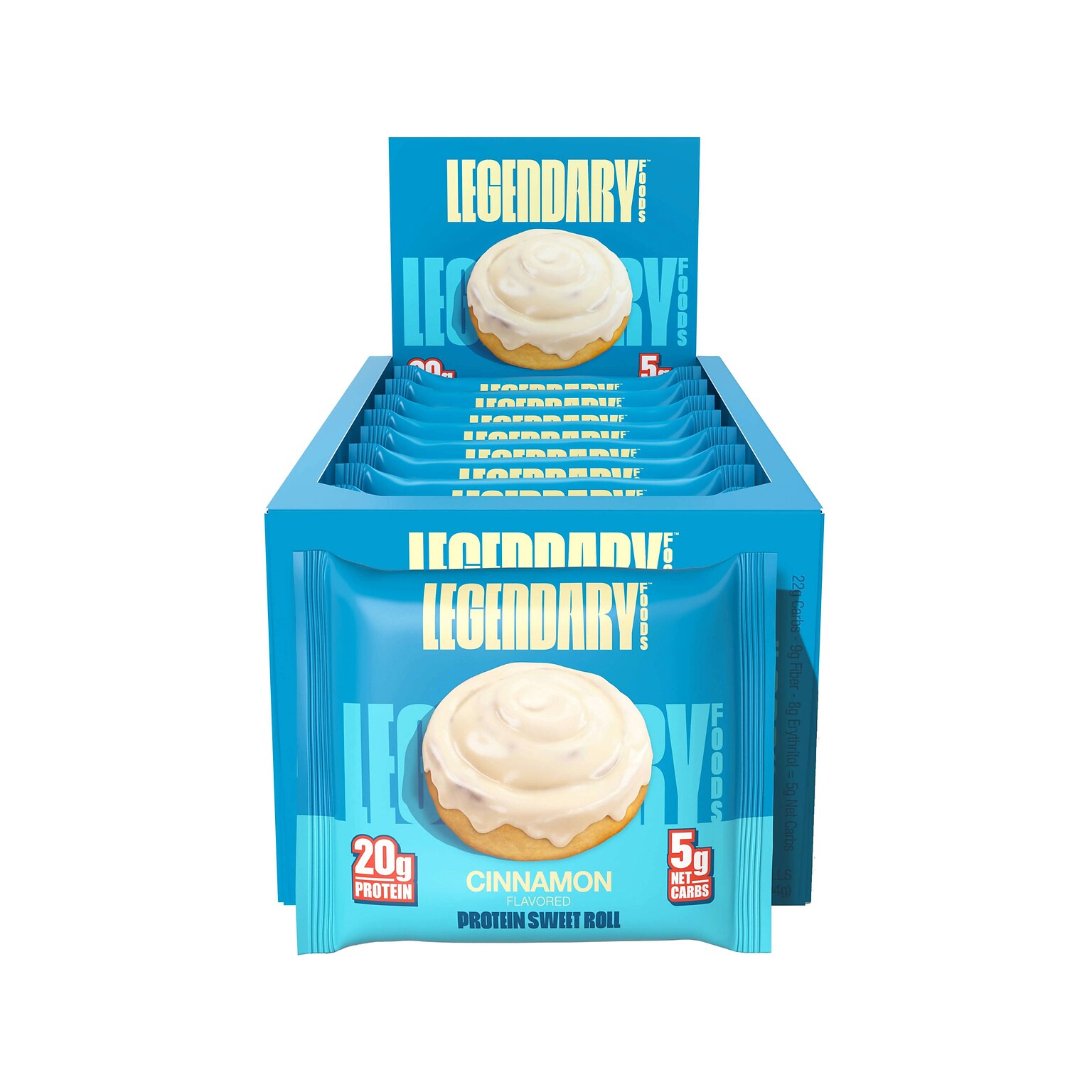 Legendary Foods Cinnamon Protein Sweet Roll, 2.3 oz., 8/Box (10054)