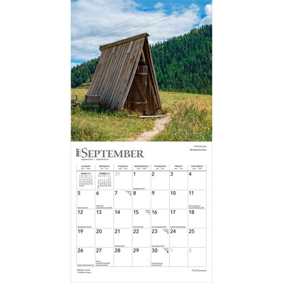 2027 BrownTrout Outhouses 7" x 7" Monthly Wall Calendar (9798330709595)