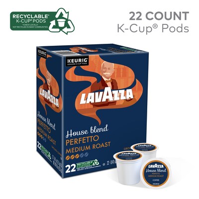 Lavazza Perfetto Coffee Keurig® K-Cup® Pods, Medium Roast, 22/Box (5000382580)