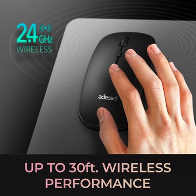 Adesso EasyTouch 730 Wireless Keyboard and Optical Mouse Combo, Black (WKB-7300)