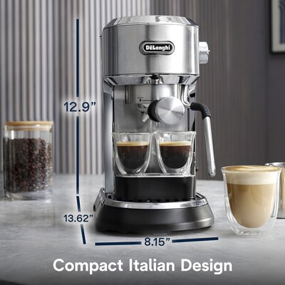 DeLonghi Dedica Maestro 2-Cups Steam Espresso Machine, Stainless Steel (EC900M)