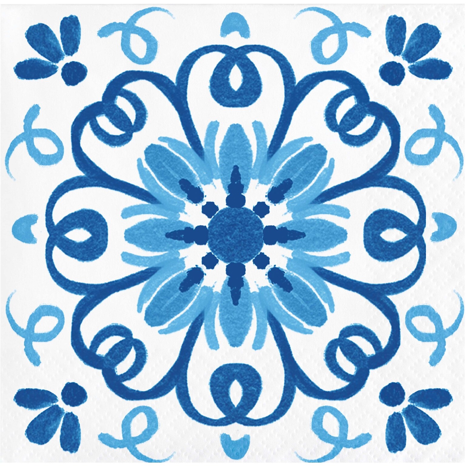 Creative Converting Blue Willow Party Napkins, Blue/White, 64/Pack (DTC365101BNAP)