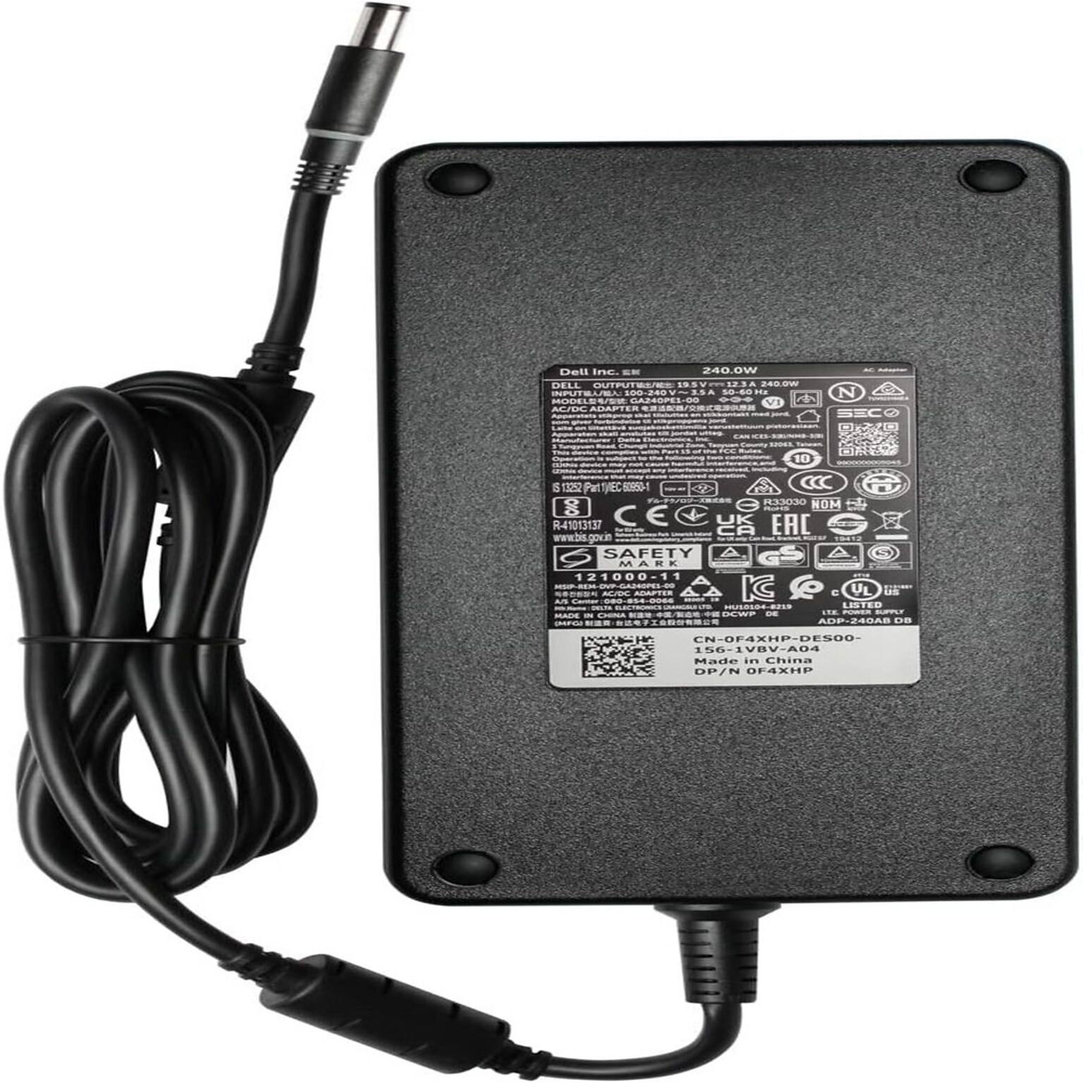 Dell 240W Power Adapter for Latitude Laptop, Black (J938H)