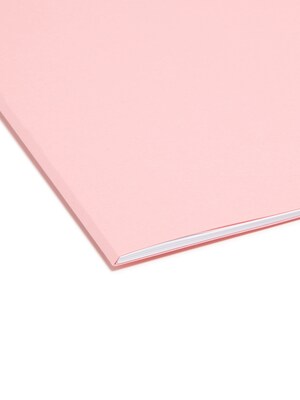 Smead File Folders, 1/3-Cut Tab, Letter Size, Pink, 100/Box (12643)