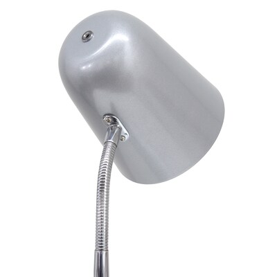 Simple Designs Sleek Essentials LED Desk Lamp, 15.28", Silver (LD1075-SLV)