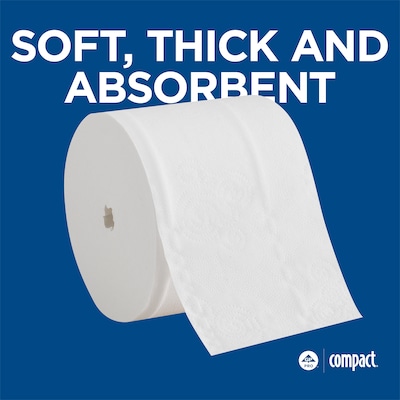 Angel Soft Professional Series Compact Recycled Coreless Toilet Paper, 2-Ply, White, 750 Sheets/Roll, 36 Rolls/Carton (19371)