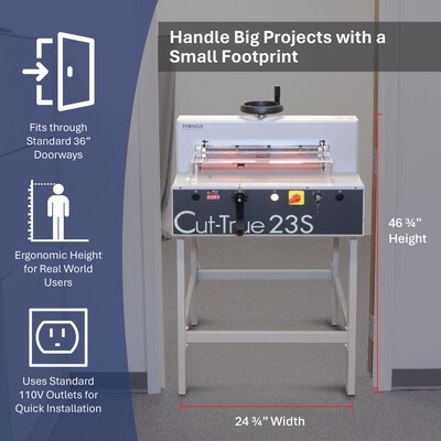 Formax Cut-True 23S 16.9" Semi-Automatic Electric Guillotine Paper Cutter with LED Laser Line, Gray (Cut-True 23S)
