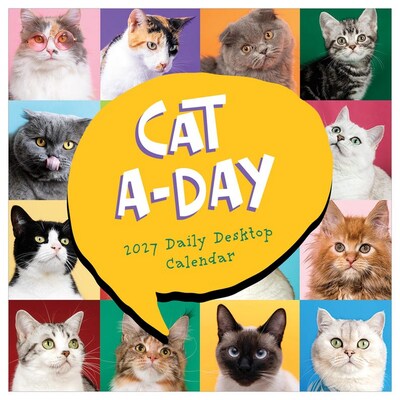 2027 TF Publishing Cat A Day 5.25" x 5.25" Daily Day-to-Day Calendar, Multicolored (27-3002)