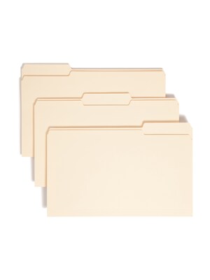 Smead File Folders, 3-Tab, Legal Size, Manila, 100/Box (15338)